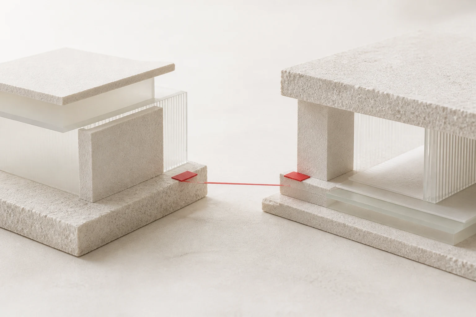 Two different organizational systems exchange structured commercial records across a clearly marked boundary.